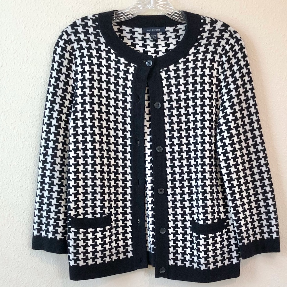 LAND’S END Houndstooth Jacket - Picture 1 of 7